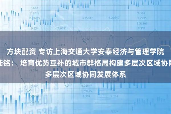 方块配资 专访上海交通大学安泰经济与管理学院特聘教授陆铭： 培育优势互补的城市群格局构建多层次区域协同发展体系